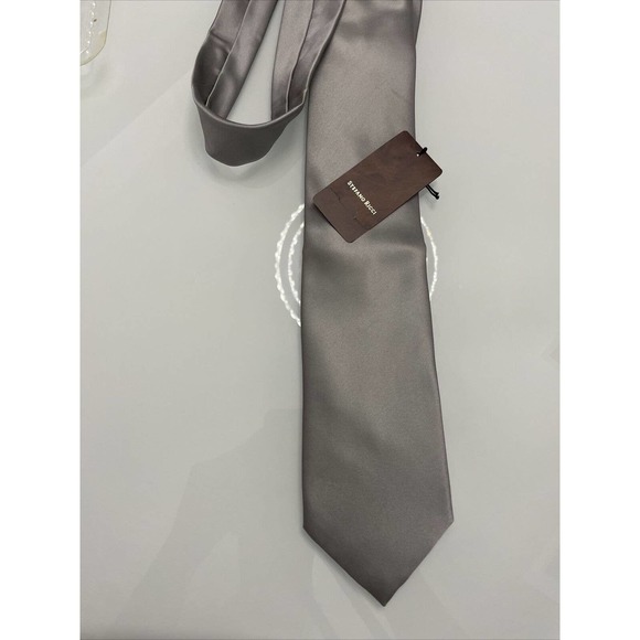 $275 Stefano Ricci Gray Solid Silk Tie - x - (1173) - Picture 1 of 4